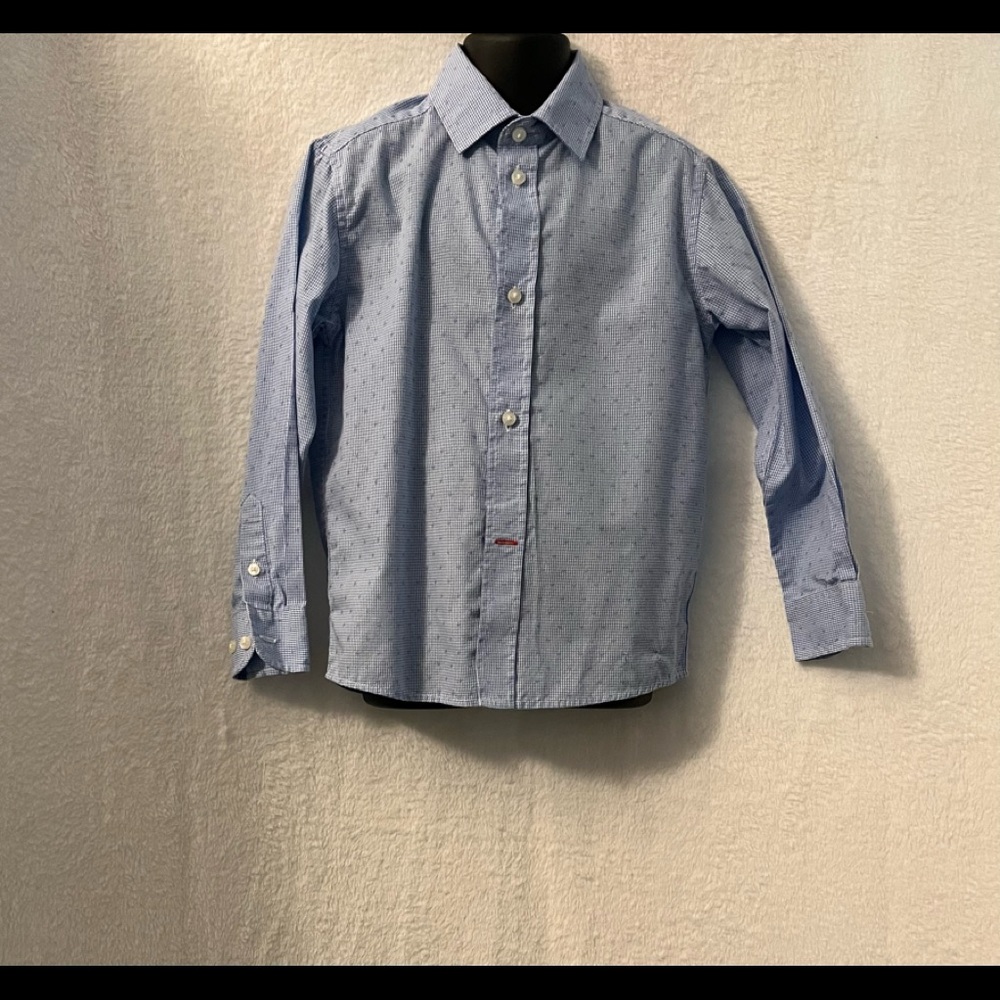 Tommy Hilfiger Size 6 Blue & white checked long sleeved shirt